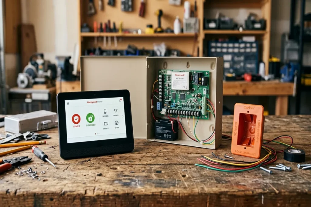 Honeywell VISTA 20P Control Panel with a Tuxedo 7" color touchscreen
