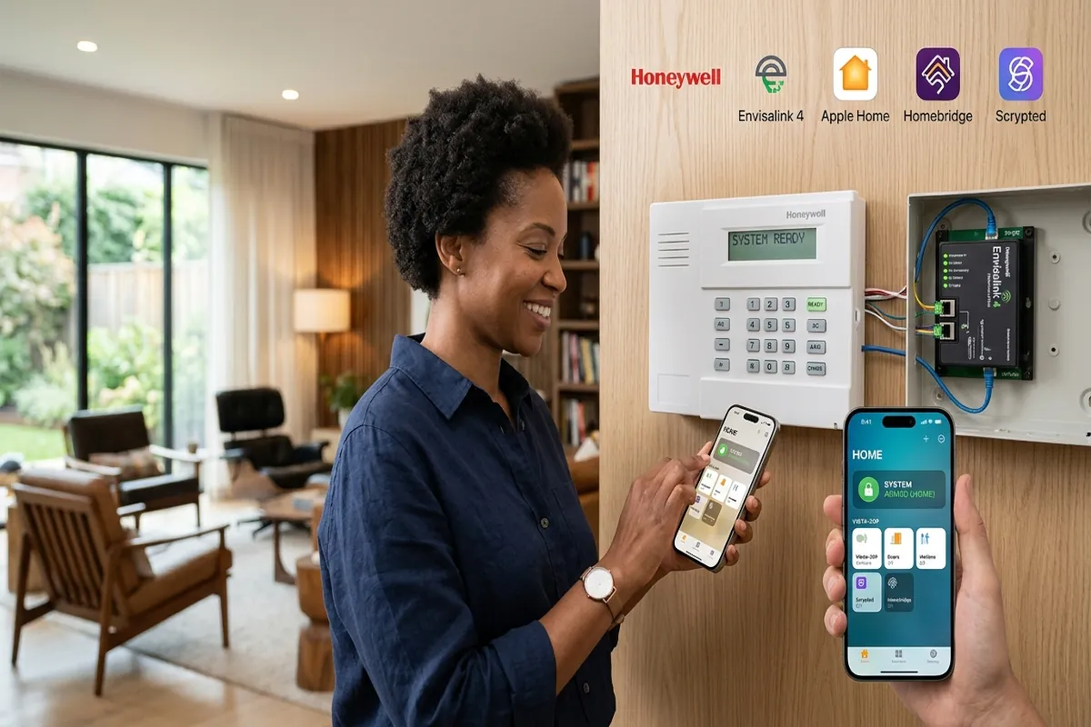 Integrating the Honeywell Vista 20P with Apple Home using a Snology NAS, Homebridge, and Scripted apps for a 2026 smart home 